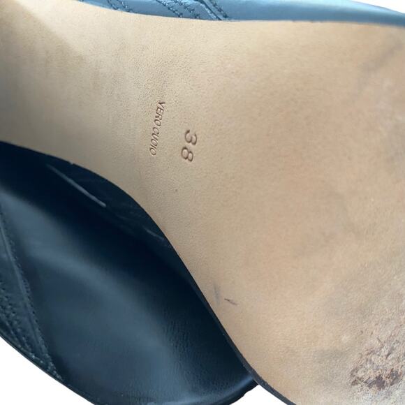 Alexander Wang Addison Platform Leather Heeled Black Blue Boots size 38 size 8 - Picture 13 of 14